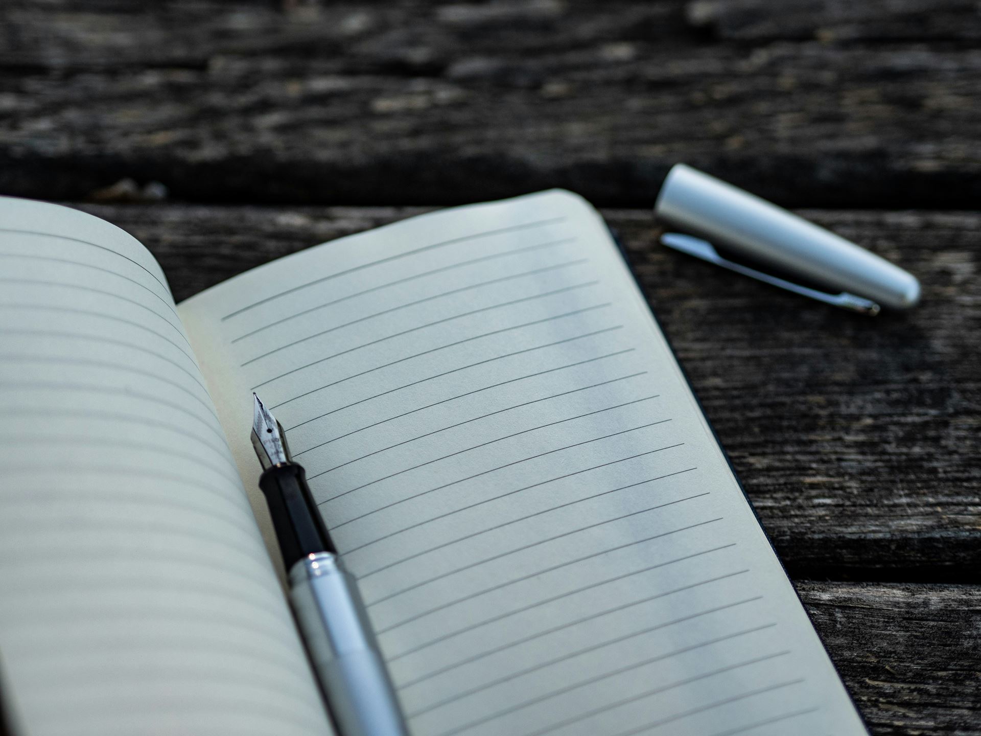 book and fountain pen